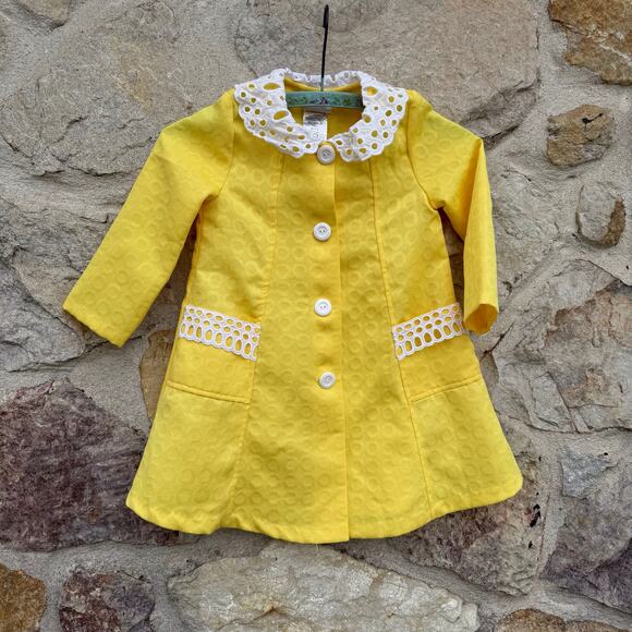Iris & Ivy yellow button up spring coat size 4T - Picture 1 of 5